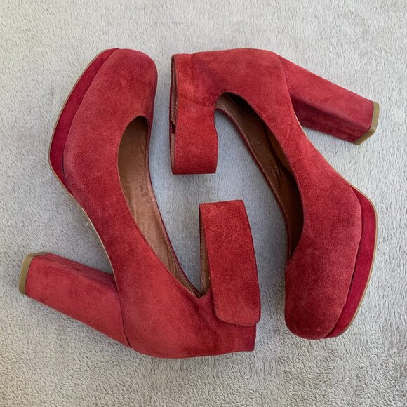 Jeffrey Campbell Vintage Aurora Suede Heels Sz 7.5 - Picture 10 of 16